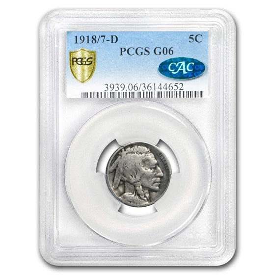 1918/7-D Buffalo Nickel Good-6 PCGS (CAC) 1918/7-D Buffalo Nickel Good-6 PCGS (CAC)
